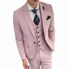 Herrenanzüge Anzug für Männer 2023 Slim Fit Blazer Sets Mode Einfarbig Formal Business 3-teiliges Set Bräutigam Hochzeitskleid