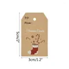 Decorazioni natalizie 100pcs Merry Kraft Paper Gift Wrapping Label Card Artigianato fai-da-te Hang Tag Ornamento appeso Decorazione per feste