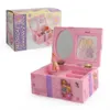 Objetos decorativos estatuetas menina dançando rosa caixa de música ornamentos decoração de casa organizador de armazenamento de joias caixa de música WY804 230718
