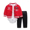 Clothing Sets Fashion Born Bebes Clothes Hooded Jacket Coat Rompers Pants 3PCS Outfits Baby Girl Set Toddler Boy