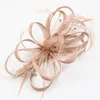 Wedding Headeces Bridal Fascynator Hat Ruffles Flower Feather Party Kobiet Dziewczyny Hair Clip Glitter Rhinestone Vintage bankiety