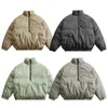 남성용 스타일리스트 다운 재킷 유행 글자 인쇄 남성용 두꺼운면 겨울 다운 코트 여성 아웃복 캐주얼 코트 크기 S-XL F361