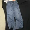 23SS FW Projektantki dżinsów Pants z literą haftową dziewczyny bawełniane vintage High End Milan Runway Marka swobodna solidna jeansowa dżinsowa spoda dropi