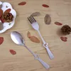 Dinnerware Sets 4pcs/set Wedding Decoration Party Favor Creative Gifts Tableware Love Heart Coffee Spoon Fork Set For Guests-S