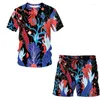 Men's Tracksuits Summer Men And Women Short Sleeve Shorts Suit 3D Printing Art Butterfly Harajuku T-shirt Beach Pants Breathable Clothing