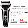 usb rechargeable electric shaver stainless steel shaving machine for men 3d triple floating blade razor shaver barber electric