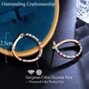 Hoopörhängen Treegraces Trendy Multicolor CZ Crystal Liten Geometric Gold Color for Women Korean Fashion Party Jewelry E1066