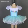 Vêtements de scène manches bouffantes bleu pâle Ballet danse Tutu justaucorps robe enfant Costumes ballerine Costume robes de danse 19801