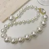 Pendant Necklaces 2023 Fashion Elegant Big Imitation Pearls Choker Necklace Collar Statement Crystal Women Wedding Jewelry Gifts