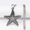 Colares com Pingente Boho Colar de Estrela do Mar de Aço Inoxidável Para Homens/Mulheres Cor Prata Acessórios de Praia Jóias Bijoux Femme N3602S04