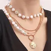 Pendant Necklaces Punk Baroque Pearls Women Necklace The Restoring Ancient Ways Hip Hop Jewelry Accessories