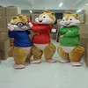 2018 Alvin and the Chipmunks Mascot Costume Chipmunks Cospaly Cartoon Carder Adult Halloween Party Carnival Costume228a