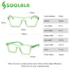 Lunettes de soleil SOOLALA 2023 Square Hit Color Anti Blue Light Hommes Femmes Lunettes de lecture Lecteur presbyte avec numéro Leesbril Mannen