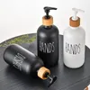 Storage Bottles Custom Labels Empty 500ml 16oz Soap Pump Black Glass Bottle Dispenser Liquid With Bamboo Holder