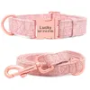 Dog Collars Leashes Custom Engraved Collar and Leash Durable Hemp Pet ID Lead Rope With Name Buckle Plate For Small Medium Large Dogs 230719