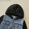 Coat Sonbahar 2023 Çocuk Ceket Kış Boys's Suit Kızlar Elbise Bebek Denim Kapüşonlu Katlı Çocuk Giysileri Z230720