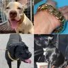 Köpek Yakaları Tazlar Güçlü Metal Zincir Paslanmaz Çelik Evcil Hayvan Eğitimi Büyük Köpekler İçin Pitbull Bulldog Gümüş Altın Gösterisi 230719