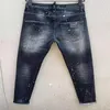 DSQ Phantom Turtle Jeans Mens Mens Mens 럭셔리 디자이어 스키니 찢어진 멋진 사람 인과 구멍 데님 패션 브랜드 피트 청바지 남성 296Q