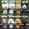 Interior Decorations Car Ornament 9cm Shaking Head Dog Car Dashboard Decor Nodding Puppy Toys Husky Teddy Pomeranian Home Room Auto Accessories x0718