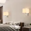 Lampada da parete in tessuto classico americano cinese a led da comodino camera da letto luce rustica retrò per scale corridoio corridoio domestico