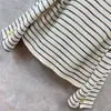 2023 Autumn Ivory Striped Print Panelled Jacket Long Sleeve Round Neck Double Pockets Single-Breasted Jackets Coat Short Outwear Q3Q13CT