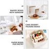Hediye Sargısı 5 PCS Tatlı Kutuları Pencere Pastresi (Beyaz) ile Kek Paketi