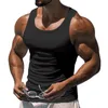 2023 European American Summer Fitness Training Tank Top Men's T-shirts Solid Color Man's Thin Racerback Vest Tees Male Style