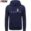 Sweats à capuche pour hommes REM hommes Heartbeat Vizsla drôle pour les amoureux des chiens Vintage col rond à manches longues hauts sweats