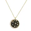 Colares com pingente colar de sinete de estrela para mulheres lua cz moeda redonda charme delicado simples clássico moda jóias