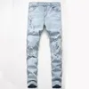 Mäns nya modepersonlighet rippade smala fit blixtlåssträcka byxor mens super skinny jeans 2020 new216n