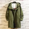 Men's Trench Coats Coat 2023 Autumn Casual Long Fashion Hooded Loose Hong Kong Style Jacket Mens Men