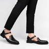 Casual Black Dress 678 Business Buckle Strap Round Toe Sandaler skor för män med storlek 38-46 230718 B