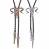 Bolo Ties Cravate Bolo noire élégante avec pendentif taureau Cowboy Bull Cravate Western Collier Cool Bola-Tie Western Cowboy Costume HKD230719