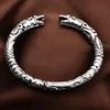 LuckyShine 6st Holiday Gift Shiny Antique Dragon 925 Sterling Silver Open Justerbara armband Bangles Ryssland Bangles1890