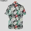 Camicie casual da uomo INCERUN Camicia hawaiana da uomo Stampa estiva Risvolto Manica corta Abbigliamento da vacanza Streetwear 2023 Traspirante