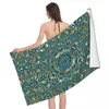 Towel Mandala Turquoise Beach Customized Floral Pattern Breathable Microfiber Pool Towels