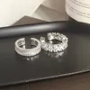 Korea New Design Fashion Jewelry Luxury Błyszczący AAA Cyrkon Pierścień Otwarcie Kobiet Regulowany Pierścień balowy