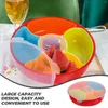 Ensembles de vaisselle 1Pc Compartiments Candy Plate Home Snack Tray Plastic Storage Container (Rouge)