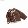 Jackor Baby Girl Autumn Coat Cotton Thick Wool Borsted Parka Border Rabbit Velvet Pocket Children's Coat Z230719