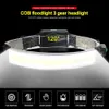 Headlamps 10W D Headlight Strip Headlamp Waterproof Outdoor Head Torch 3*AA Battery COB Headlamp Camping Hunting Lightweight Flashlight HKD230719