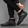 Botas masculinas tornozelo motocicleta com cadarço moda antiderrapante masculina ao ar livre à prova d'água outono homem sapatos de trabalho