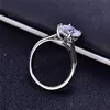 Wedding Rings Silver 925 Original 2 Carat White Emerald Cut Diamond Test Past D Color Engagment Ring Brilliant Gemstone Jewelry 230718