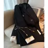 Kvinnors kostymer Fashion Black Blazer Coat Design sömmar Färgkontrast Drill Knapp Dekorativ nyckeldräkt 1 datorer