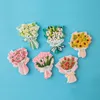 Artificielle Résine Réfrigérateur Aimants Bouquet De Fleurs Creative 3d Rose Tournesol Lily Cadeau Créatif
