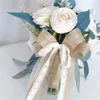 Fleurs de mariage cascade Bouquet de mariée décor maison fête de vacances mariées orchidée artificielle cascade vert blanc pivoine