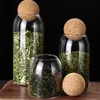 Transparent glass storage tank Round Wine cork Grains storage tank High borosilicate glass sealed tank