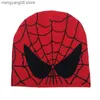 Beanie/Skull Caps New Cartoon Spider broderad hatt män vinter autunm varm stickad motorhuvmössa mjuka ullskallar mössor pojkar gåvor t230719