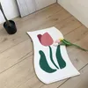 Tapetes em forma de tulipa macio tapete macio quarto cama lado tapete área anti-poeira almofada de chão capacho de entrada tapete francês estético para decoração de casa