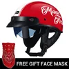 Motorcykelhjälmar Casco Moto Helmet Retro Half Scooter Face Motorcykel Crash Motocross 4 Seasons Dot Certification