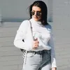 Kadın Sweaters Sonbahar Kış Yavurucu Sweater Külot Moda Hollow Out Fringe Örgü Örgü Bayanlar Örgü Jumper Beyaz